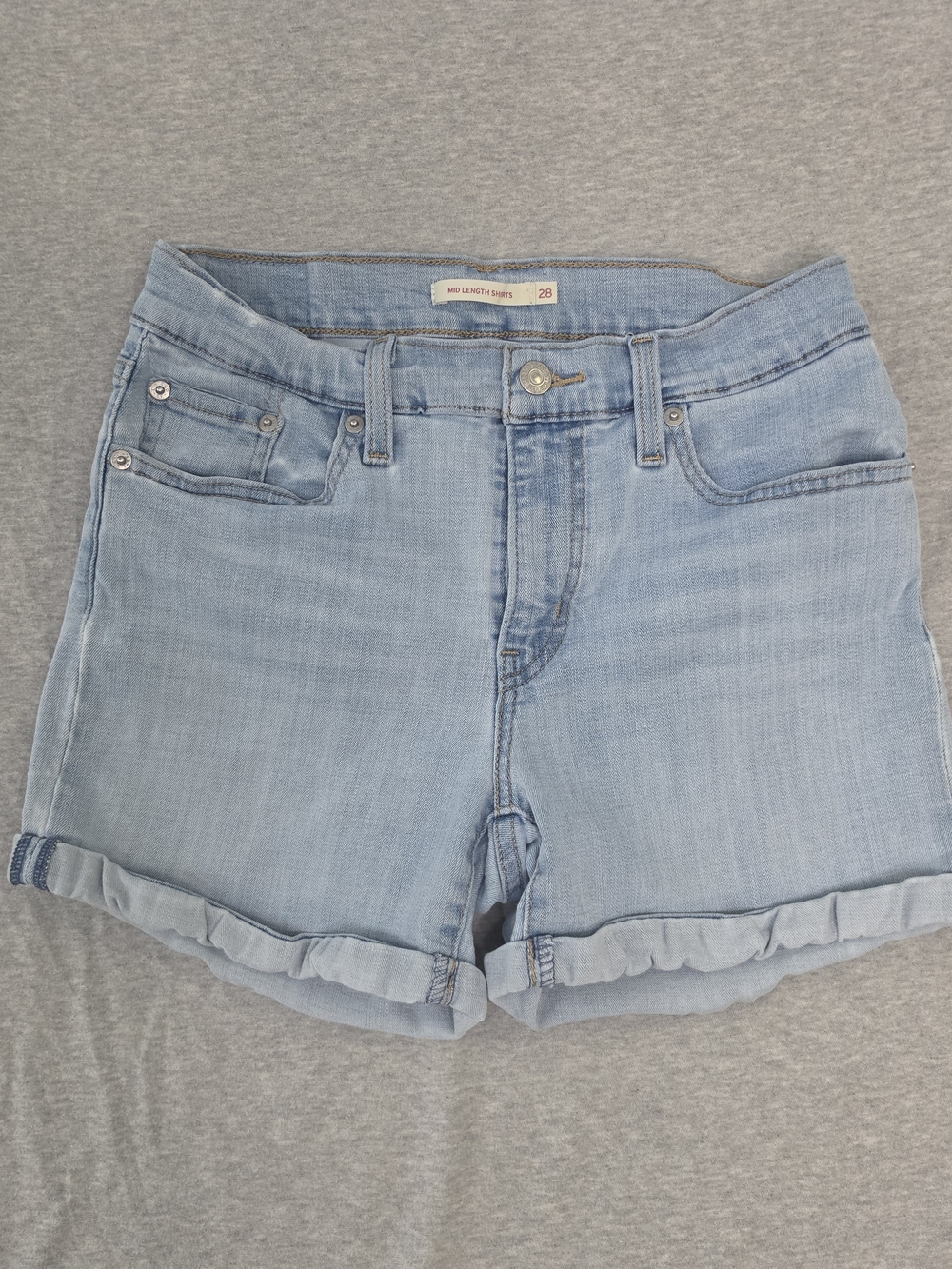 Levi's Light Blue Rolled Cuff Jorts Size 28